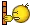 a yellow smiley face with a crown on its head is next to an orange bar .