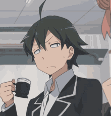 anime coffee drinking