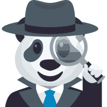 investigator panda joypixels lets find out detective