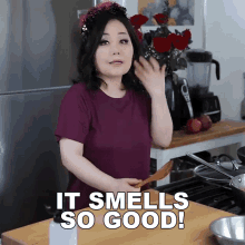 It Smells So Good Emily Kim GIF - It Smells So Good Emily Kim Maangchi GIFs