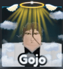 a picture of a man with wings and the word gojo