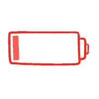 a green battery with a white outline on a white background