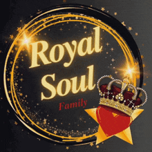 a logo for the royal soul family with a crown on a heart