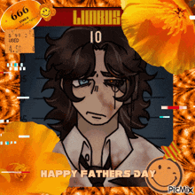 a happy father 's day greeting with a picture of a man