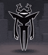 a black and white drawing of a monster with a t on its head