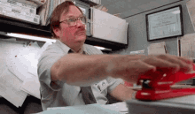 Milton Welcome Office Space Welcome GIF - Milton Welcome Office Space Welcome Welcome Stapler GIFs