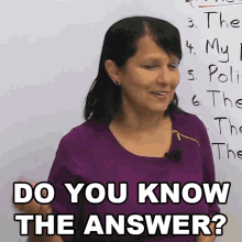 Do You Know The Answer Rebecca GIF - Do You Know The Answer Rebecca Learn English With Rebecca GIFs