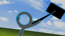 a drawing of a person with a magnifying glass and the letter q on it