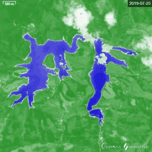 an aerial view of a large body of water with the date of 2020-06-04