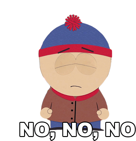 No No No Stan Marsh Sticker - No No No Stan Marsh South Park Stickers