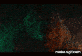 an aerial view of a city at night with the words make a gif.com below it