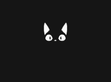 night cat minimal art black and white