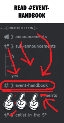 a screen shot of a website that says read event handbook