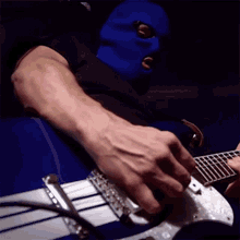 Playing Guitar Intruder Blue GIF - Playing Guitar Intruder Blue Masked Intruder GIFs