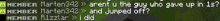 a screenshot of a video game with the words " member marten242 " on it