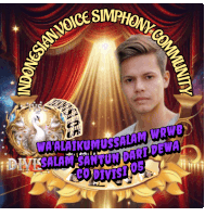 a picture of a man with the words indonesian voice symphony community surrounding him