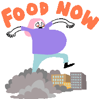 Stomping Through A City On The Prowl For Food. Sticker - Preggers Hungry Angry Stickers
