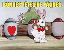 joyeuses paques paques hearts easter eggs easter bunny