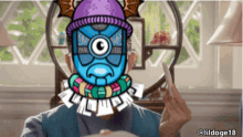 a picture of a man with a cartoon character on his face and the hashtag lildoge18