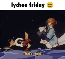 lychee friday that 's right written on a picture