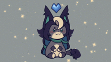 a cartoon cat with a heart on its head