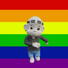 a cartoon character wearing a hoodie that says trust