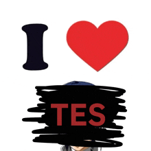 a drawing of a heart with the word tes under it