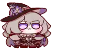 a cartoon drawing of a girl with glasses and a witch hat