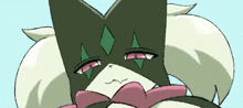 a cartoon drawing of a cat with a mask on