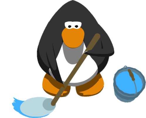 Penguin Clean Sticker - Penguin Clean Sweeping Stickers