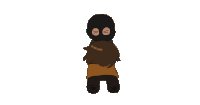 a cartoon of a man in a mask holding another man 's arm