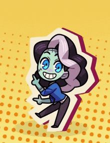 a cartoon drawing of a zombie giving a thumbs up sign