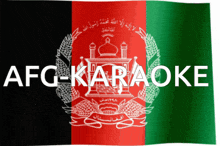 a flag with the word afg-karaoke on it