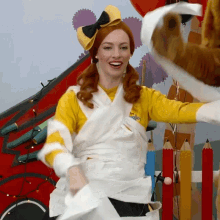 Playing Toilet Paper Emma Wiggle GIF - Playing Toilet Paper Emma Wiggle The Wiggles GIFs