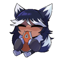 a cartoon drawing of a girl with a fox 's ears