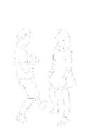 a drawing of a man and a woman standing next to each other