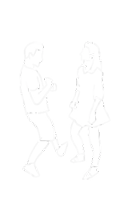 a drawing of a man and a woman standing next to each other