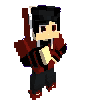 a pixel art of a boy wearing a red and black jacket and tie .