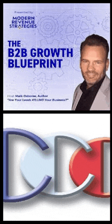 a book titled the b2b growth blueprint with a man on it