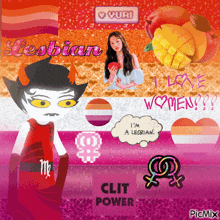 a picture of a girl with a speech bubble saying " i 'm a lesbian "