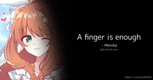 a picture of a girl with a quote by monika
