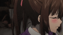 a girl with a ponytail and green eyes