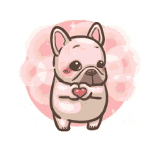 pug give you my heart heart for yoy heart kawaii