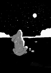 art moon stars alone