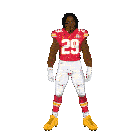 a cartoon of a football player wearing a red jersey with the number 29 on it