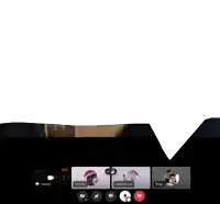a screenshot of a video call with restore visible