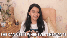 She Can Use It Whenever She Wants Ayushi Singh GIF - She Can Use It Whenever She Wants Ayushi Singh Creations To Inspire GIFs
