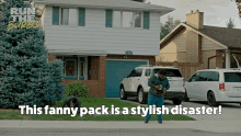 this fanny pack is a stylish disaster andrew pham hudson run the burbs run the burbs s1e5