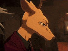 a close up of a deer drinking from a glass in a dark room