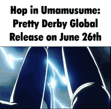 a poster that says hop in umamusume on it